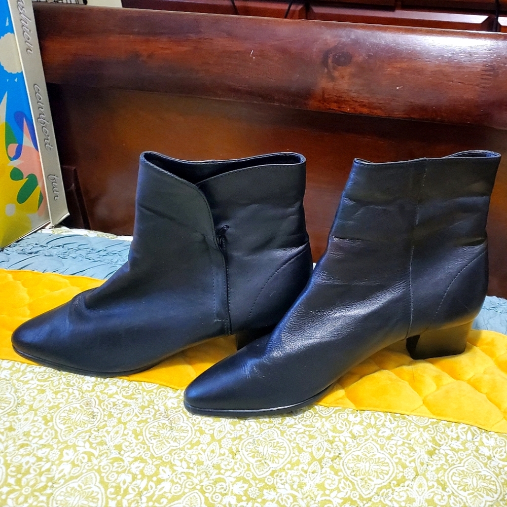 Black Leather Booties